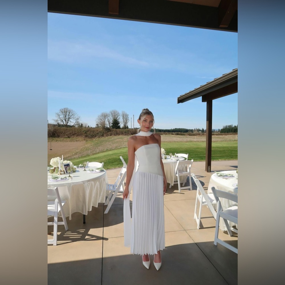 NWT COMMENSE Pleated Strapless Side Split Dress B… - image 13